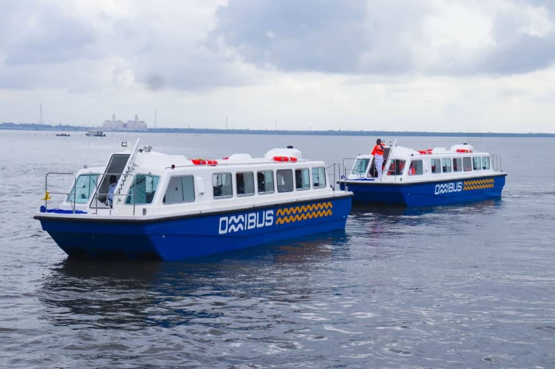 Larger chartered passenger boats on the lagoon