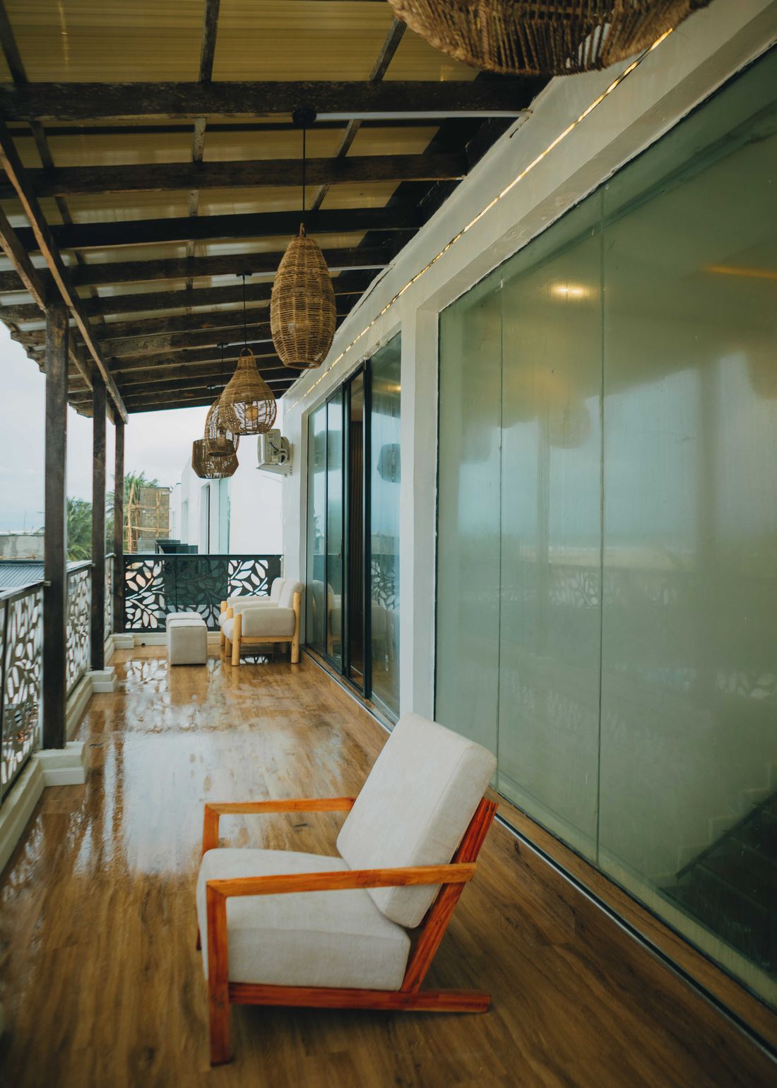The upstairs verandah